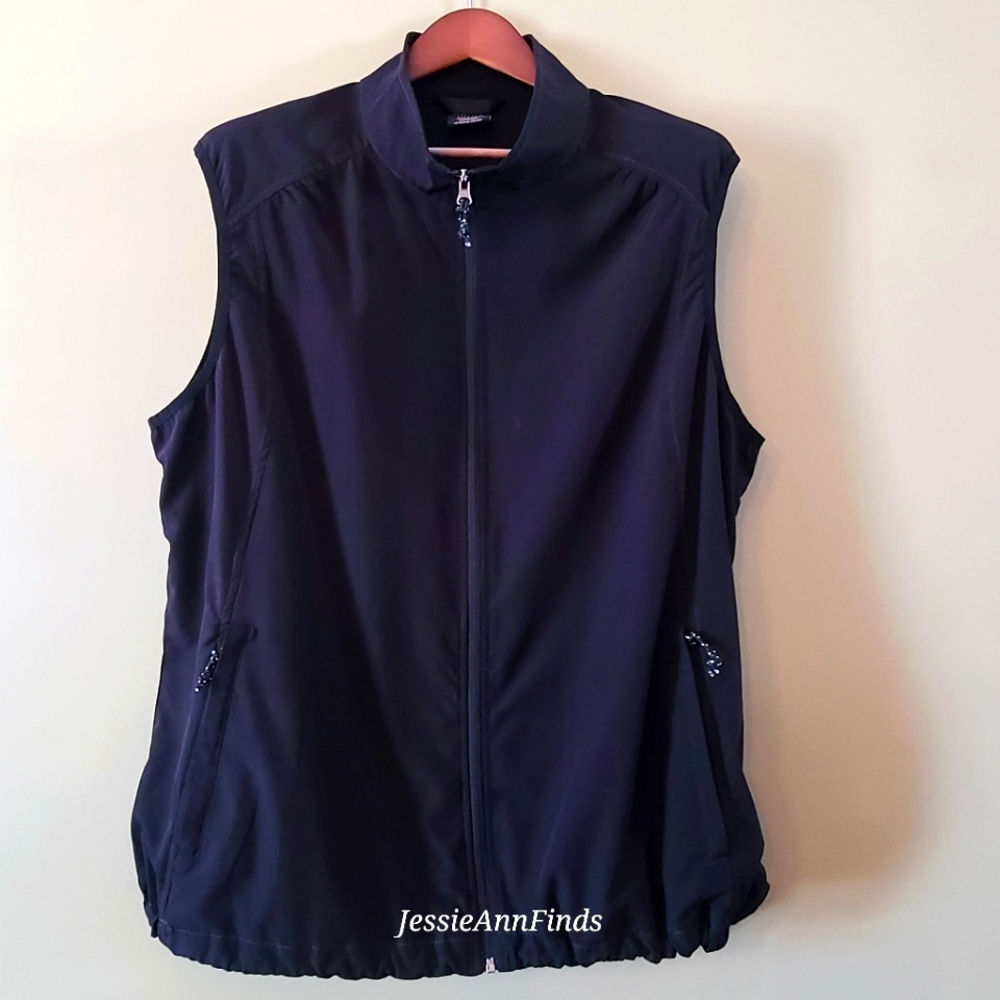 Charles River Apparel Black Performance Mock Neck Athletic Zip Up Vest Size XXL